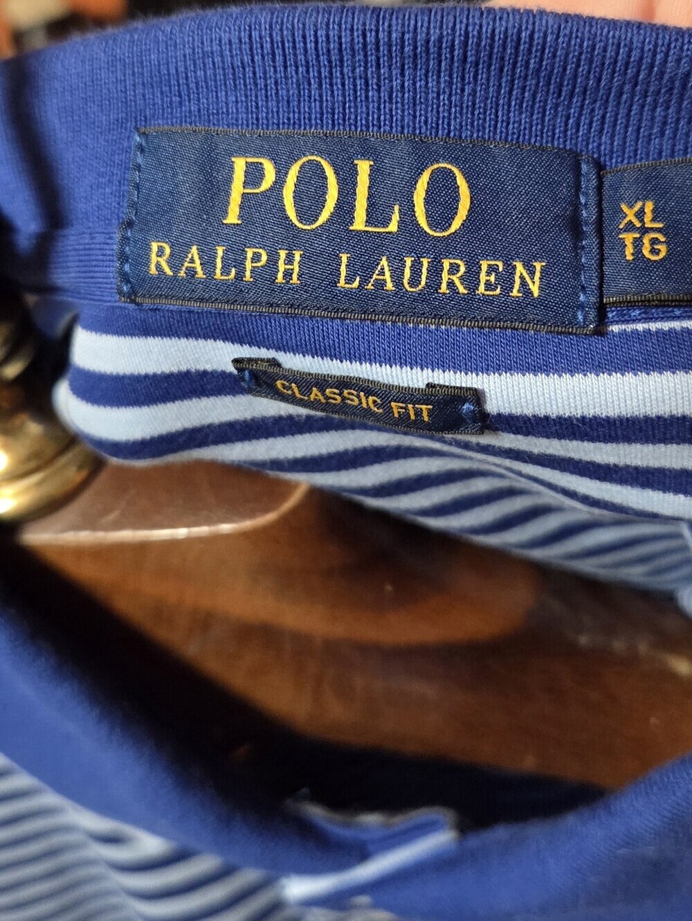 Polo Ralph Lauren Mens Classic Fit Striped Short Sleeve Polo Shirt Blue XL - Picture 4 of 5